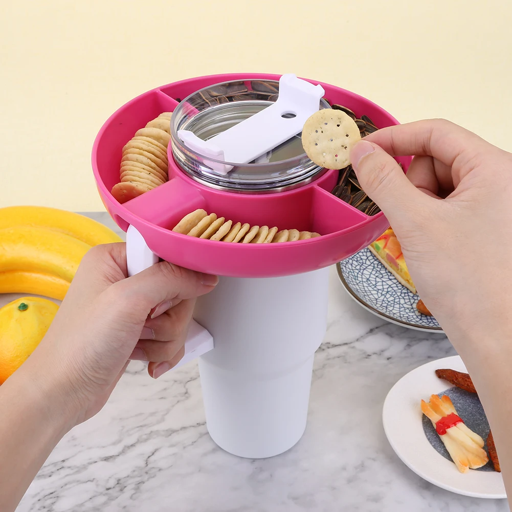 Silicone Snack Tray For Stanley 30/40 Oz Tumbler Cup Accessories Snack Bowl For Stanley Dupe 40oz Reusable Ring Holder