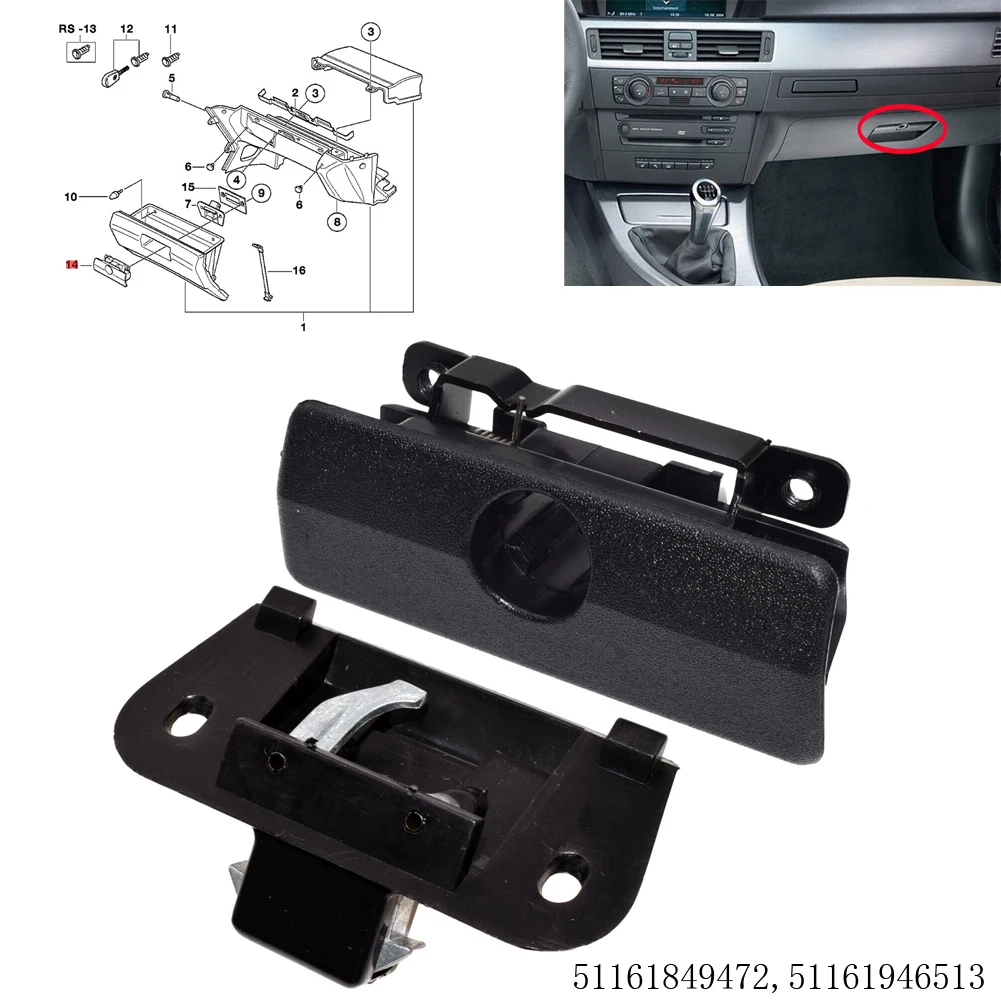 2Pc Car Glove Box Lock Latch Handle Per Bmw 3 E30 5 E34 7 E23 Z1 Z3 51161849472,51161946513 Parti Di Ricambio
