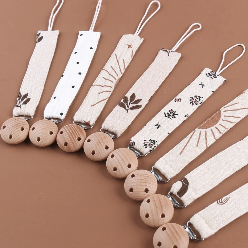 Pacifier accessories Baby pacifier print cotton rope dummy chain anti-drop nipple holder teether toy pendant soother clip