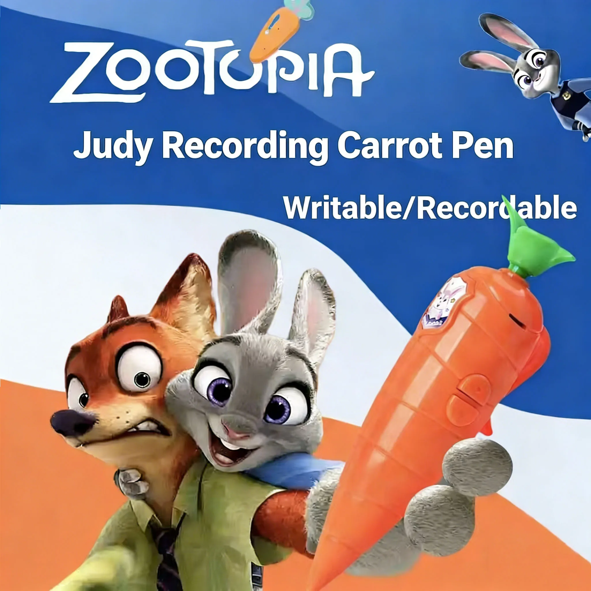Disney Animation Zootopia 2 Judy Rabbit Police Officer Nick Carrot Recorder Props Can Write And Record Cute Toy Gift For Student