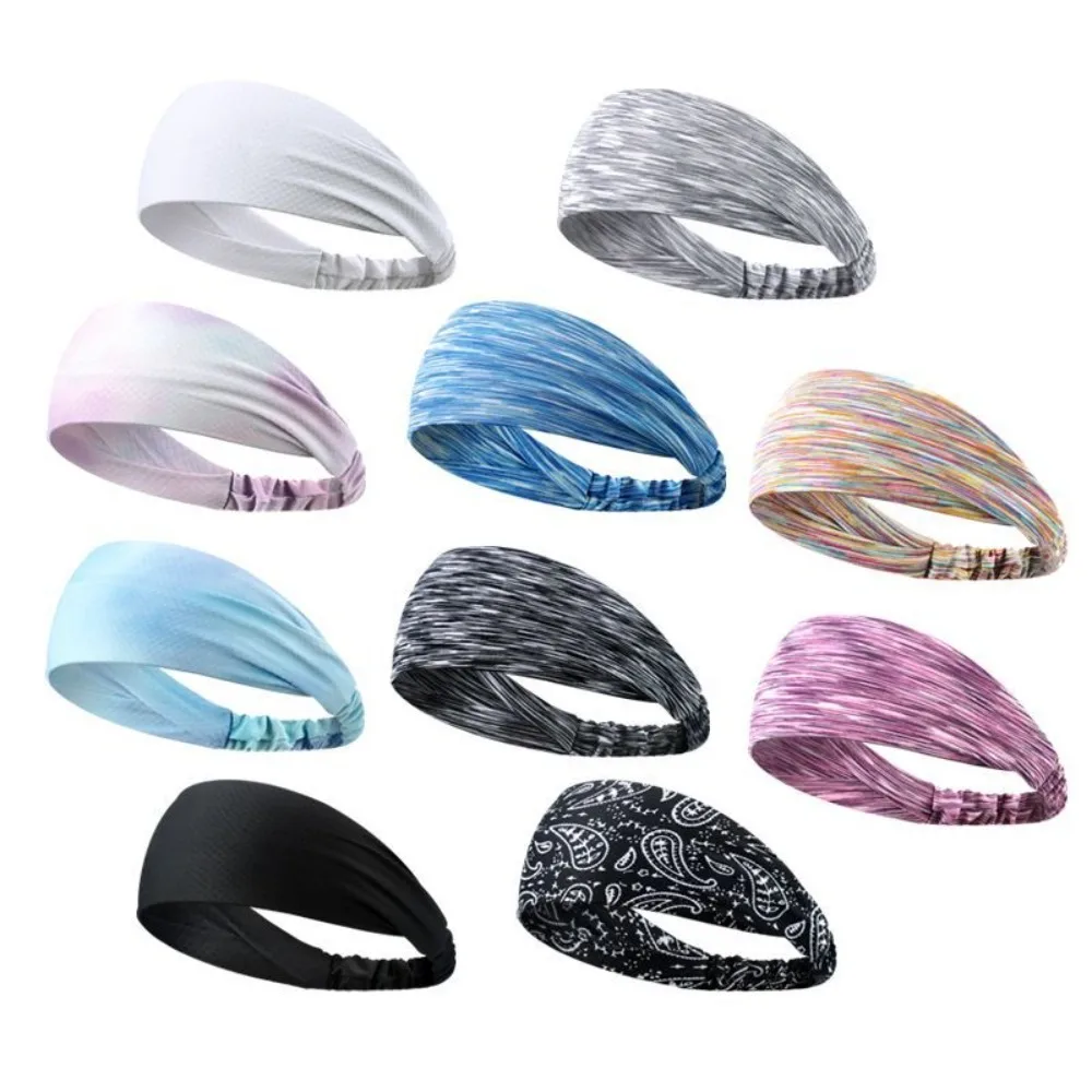 Elastic Breathable Wide Hair Bands Non Slip Anti-perspirant Soild Color Sports Headbands Sports Fitness Hair Accessories