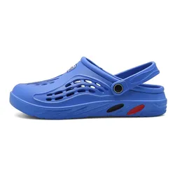 Men's Lightweight Summer Sandals - Casual Breathable Beach Slippers - 46-47 (Blue)