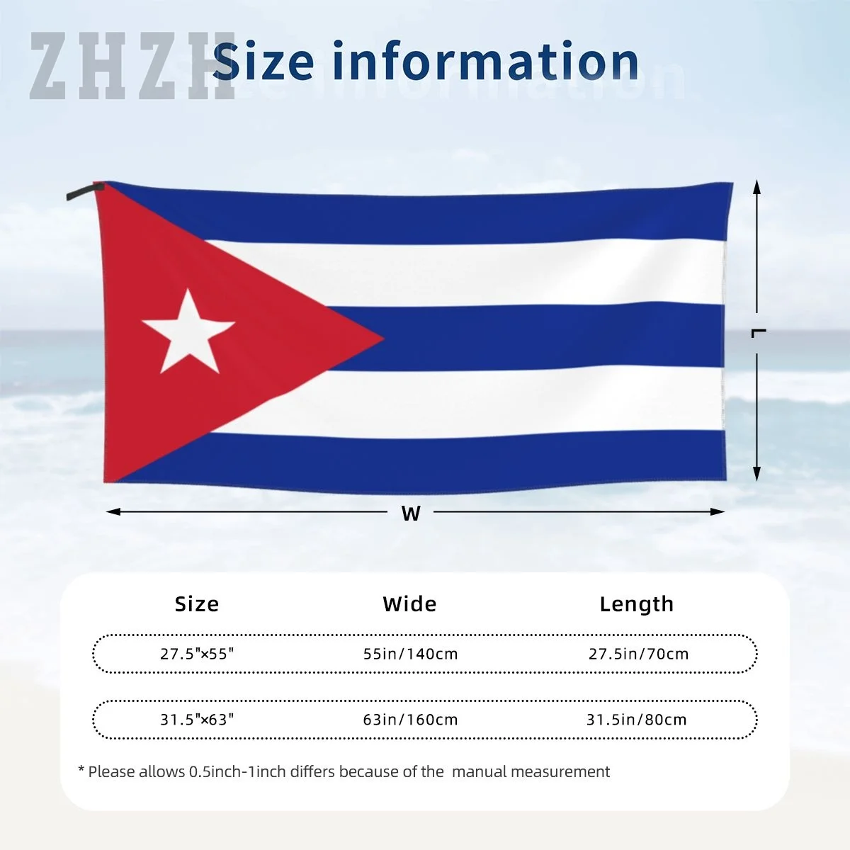More Design Bath Towel Cuba Flag Emblem Quick dry Microfiber Absorbing Soft Water Breathable Beach Swimming Bathroom 6