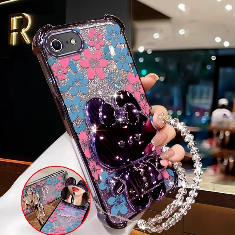Vibrant Floral Phone Case Set with Lanyard & Stand – 3 Piece Bundle