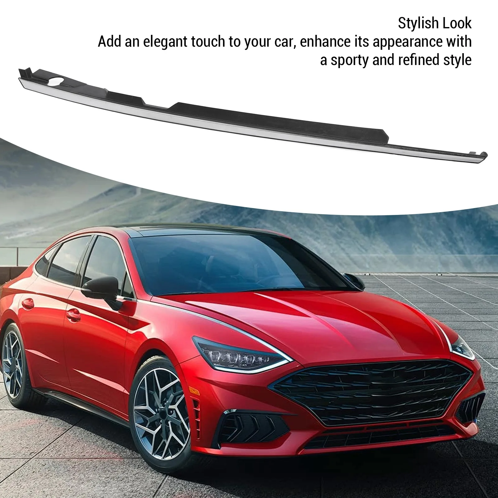 Chrome Mudguard Garnish Trim Mudguard Garnish Trim Stylish Look Chrome Mudguard Trim Replaceemnt for Sonata 2020-2023