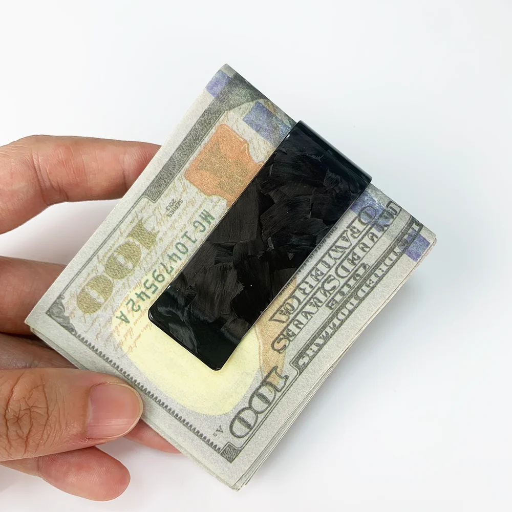 22mm Real Twill Carbon Fiber Front Pocket Wallet Money Bill Clip For Men Women