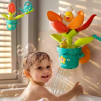 Fiori per bambini Giocattoli da bagno Doccia d'acqua Giocattoli da bagno Gioco d'acqua per bambini Divertimento Divertimento Runflower Bagno Avec Bollitore Salle De Bain Jouet Pour
