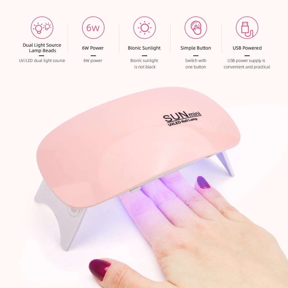 

Лампа УФ/LED для сушки ногтей, 6 Вт, с Usb-интерфейсом