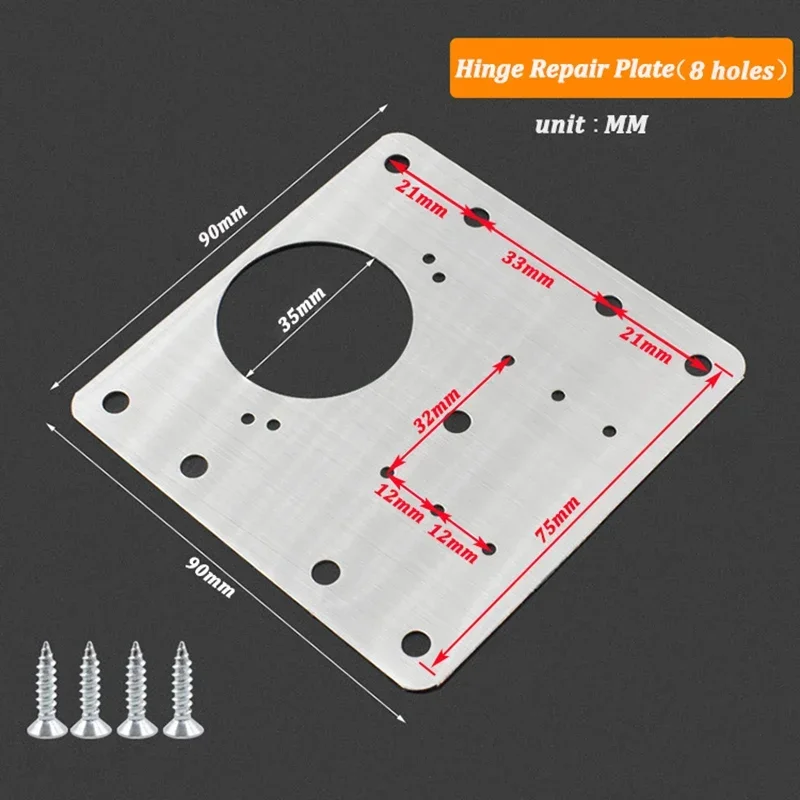 Kitchen Cabinet Hinge Repair Plate hinge repair plate Stainless Steel Furniture Drawer Hinge Fixing Plate Table Cabinet Window Door Repair 2/4Pcs