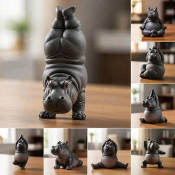 Yoga Hippo Statue 1