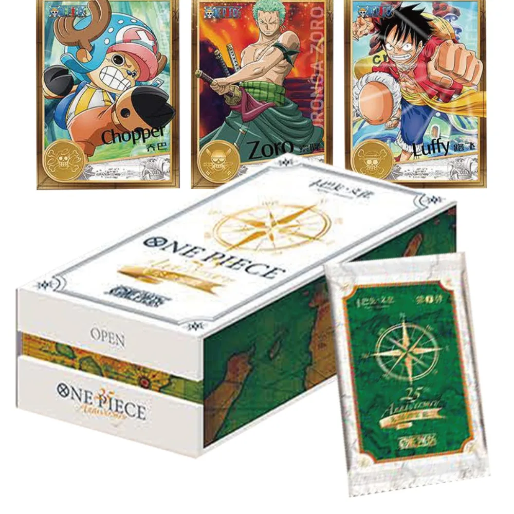 New One Piece Collection Cards 25Th Anniversary Edition Rare Limited Rufy Hancock Sauron Nami Relief Card Regalo Di Festa Per Bambini