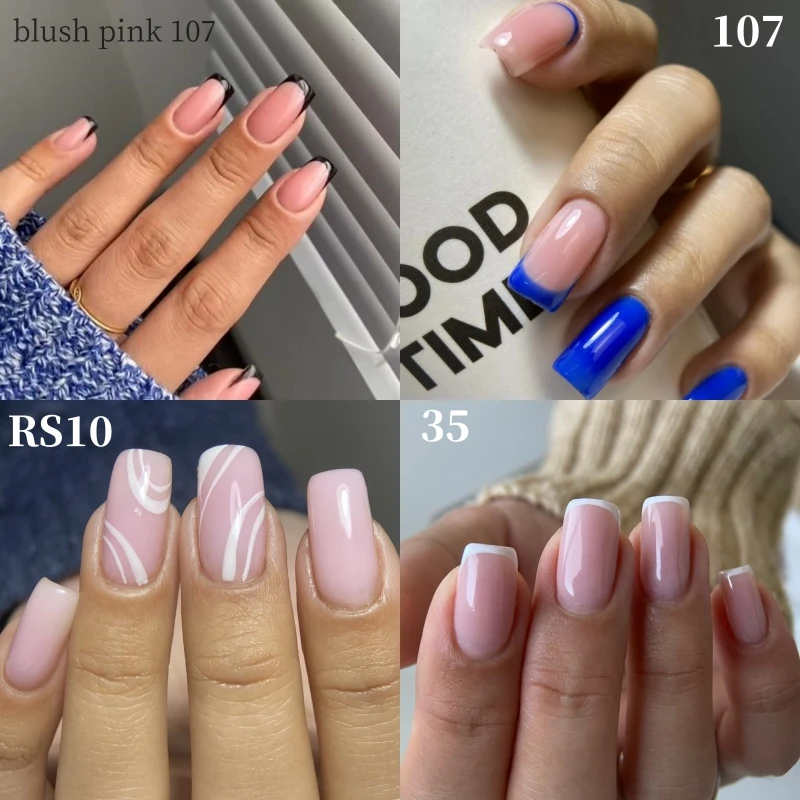 MSHARE Milky Pink Rubber Base Gel Glitter Camouflage Color Coat Soak Off Nails Gels Varnish Lacquer 10ml UV LED Gel Polish 6