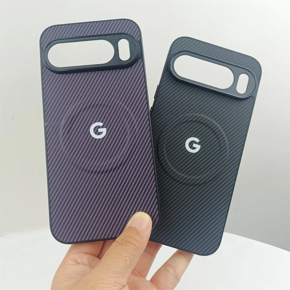 Sleek Carbon Fiber Texture Magnetic Phone Case with Wireless Charging Capability