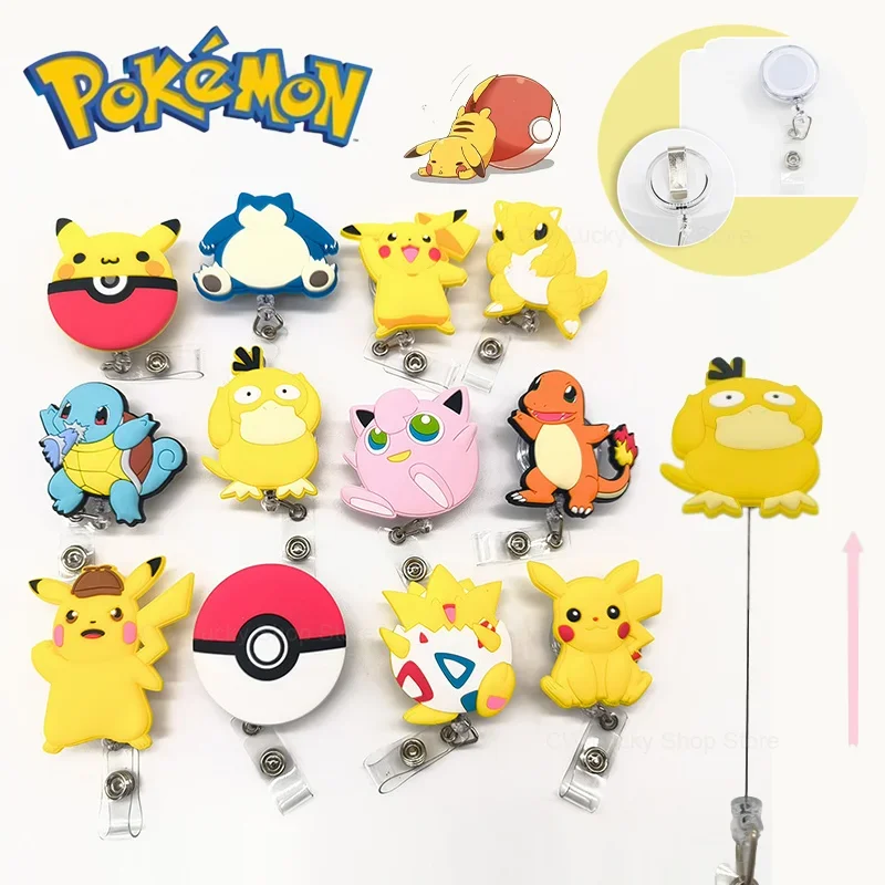 Pokemon Pikachu Psyduck Cartoon Retractable Id Lanyard Cute Badge Reel Name  Tag Card Holder Clip Doctor Nurse Credential Holder - Animation  Derivatives/peripheral Products - AliExpress