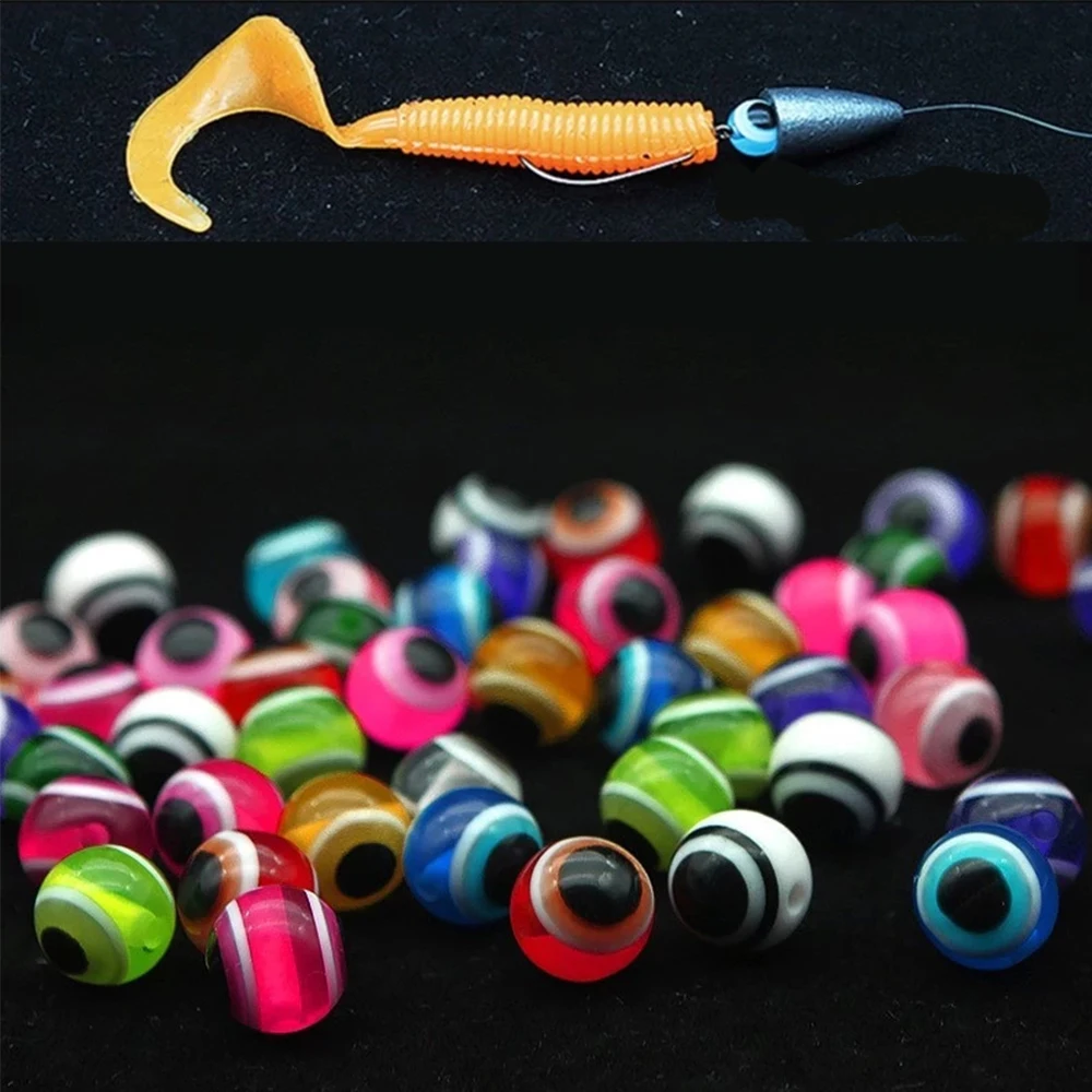 100pcs Fish Eye Fishing Beads Mixed Color Luminous Carolina Rigs Taxes