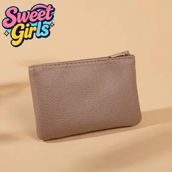 Portafoglio piccolo da donna alla moda per borsa da donna con cerniera per carte, borsa per chiavi, portafoglio corto in PU di alta qualità da donna