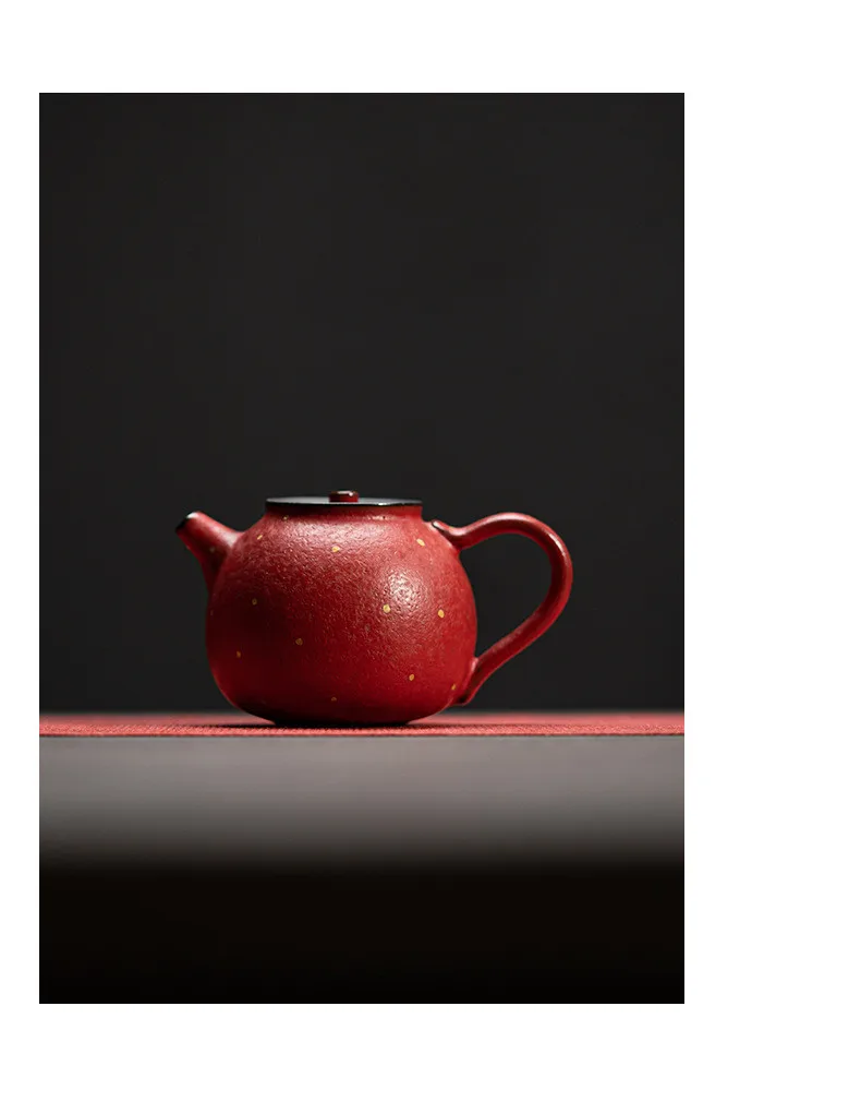 180ml Vintage Red Glaze Teapot Handmade Ceramic Beauty Tea