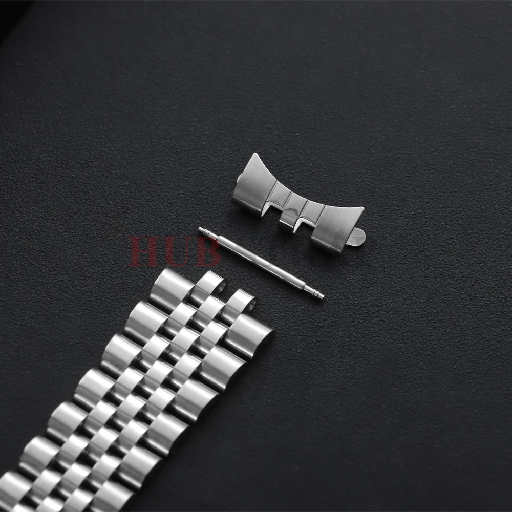 Elegant Solid Stainless Steel Watch Band - Sport & Business Bracelet with Curve End