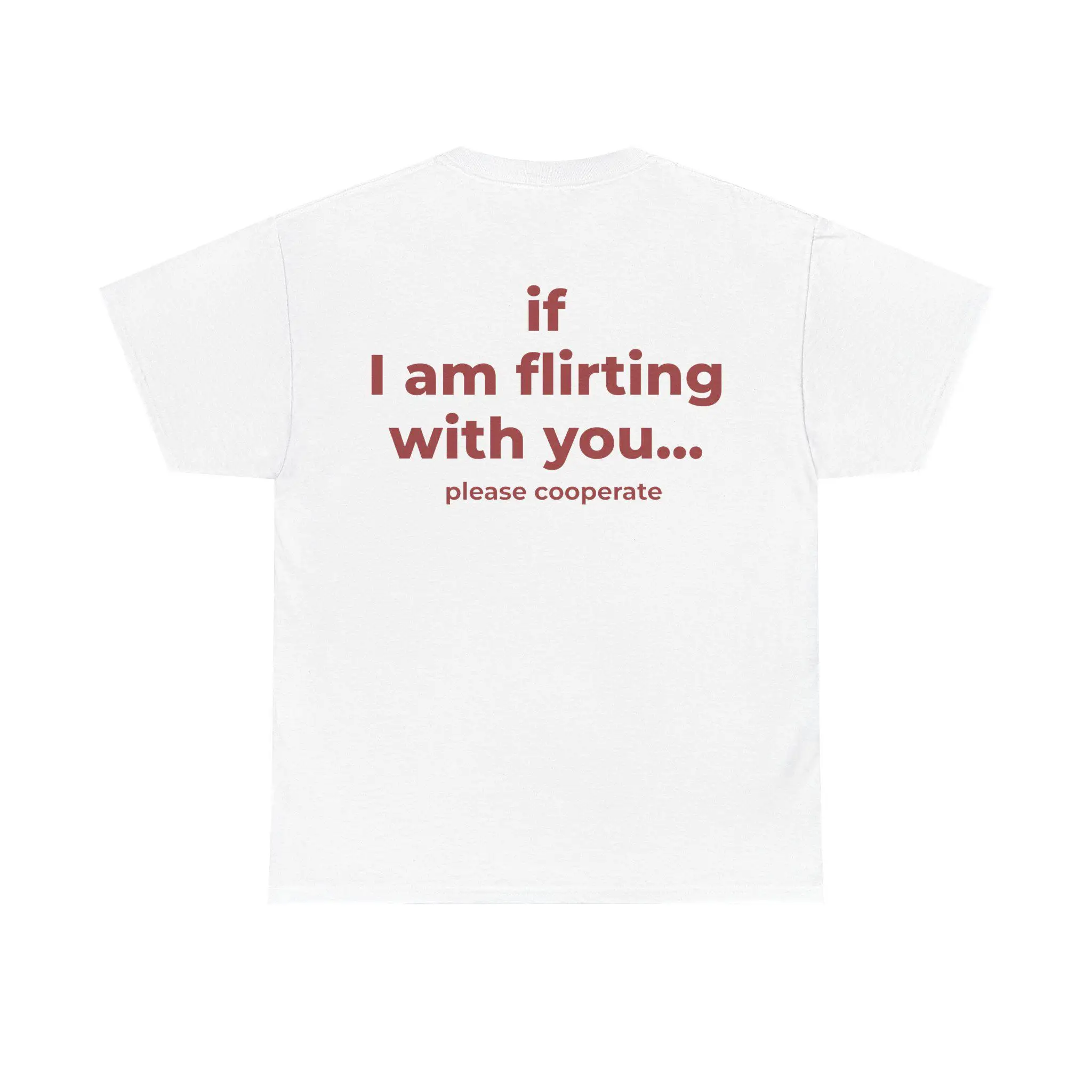 If I Am Flirting With You Please Cooperate Letter Printed Funny Trendy Creativity T-Shirt Women's Short Sleeve Summer 1