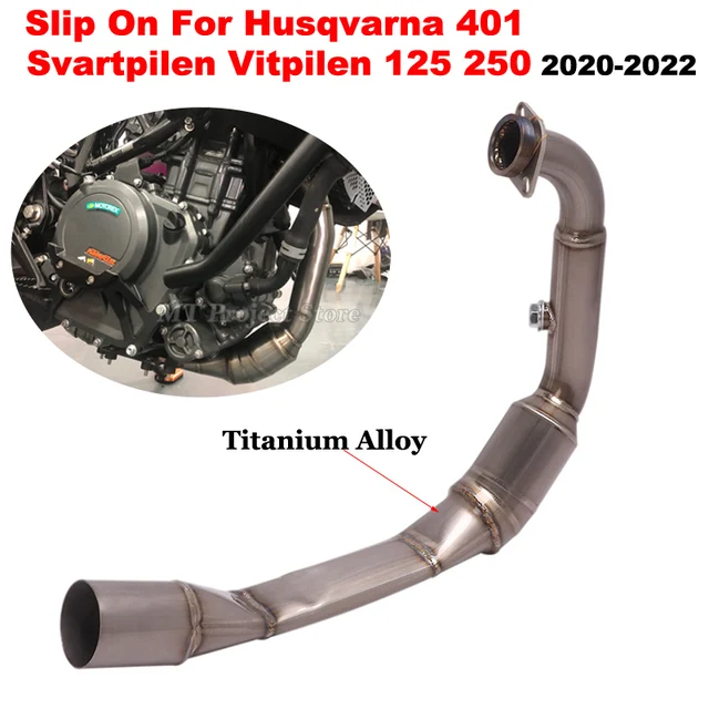 Modiy Escape Moto Motorcycle Exhaust System Titanium Front Link Pipe For Husqvarna 250 401 Svartpilen Vitpilen 2020 - 2023 Years