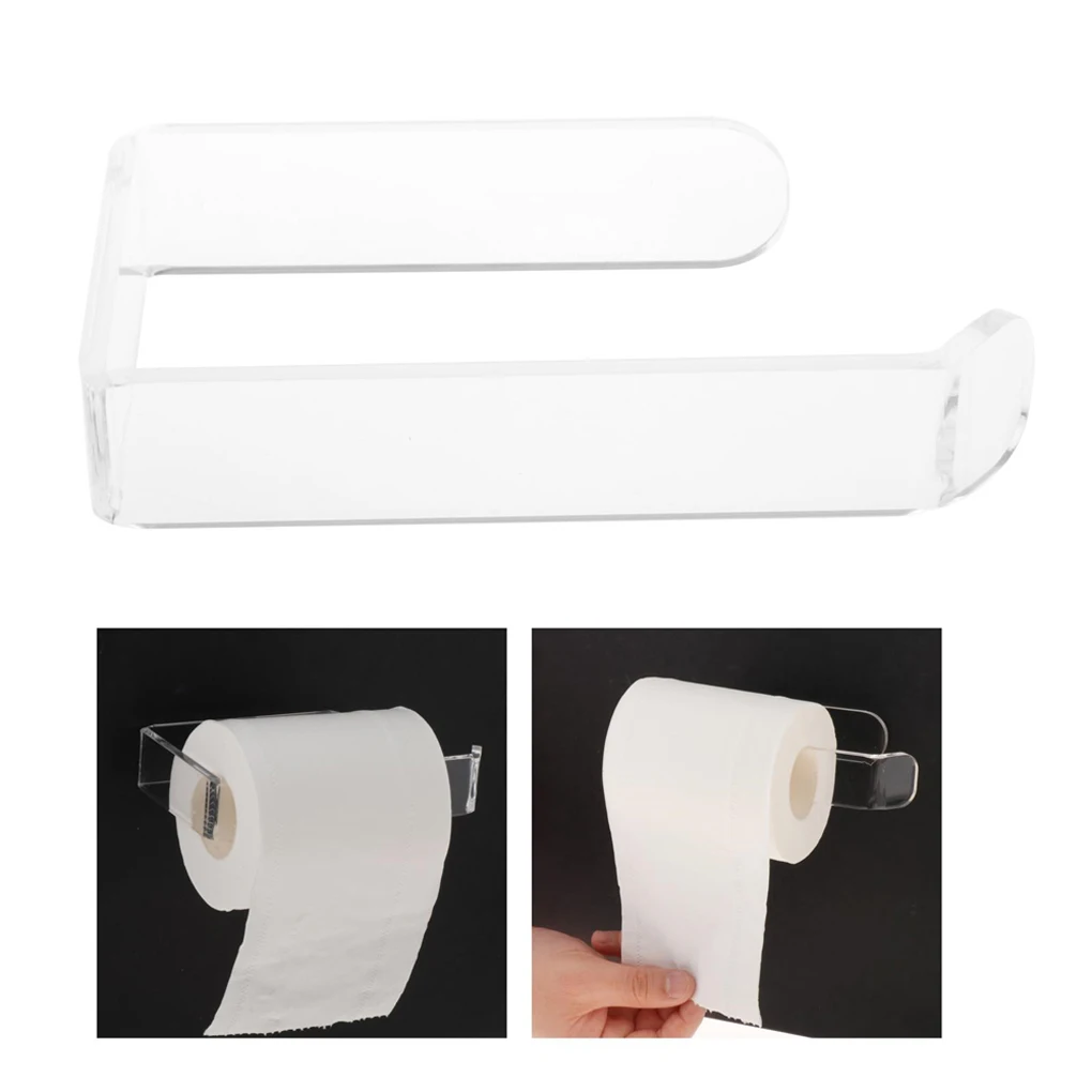 Acrylic Toilet Paper Holder Tissue Rack Wall Mounted Bathroom Kitchen Roll Holder Paper Rack Modern Tissue Roll Hanger 1PC