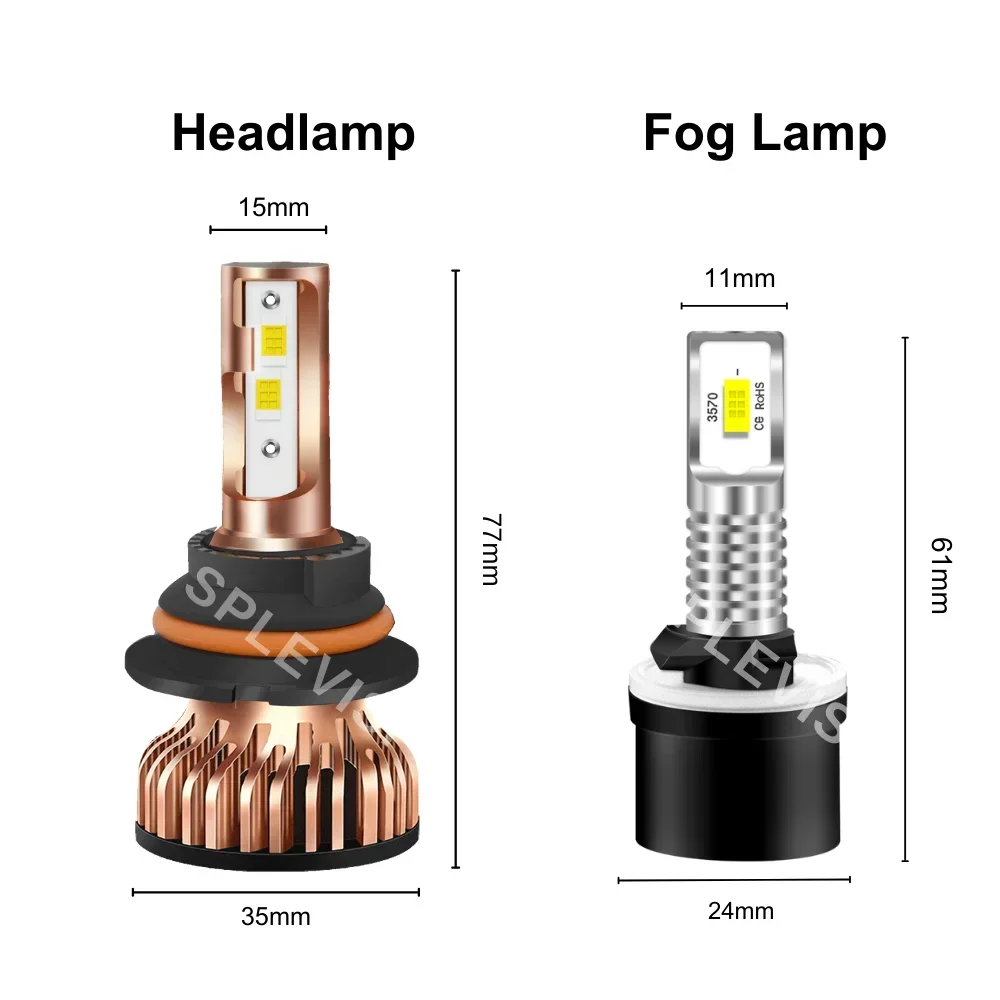 All-In-One LED Headlight Replace Combo Bulbs For Nissan Frontier 2003-2004 High Low Beam 9007/HB5 Foglight 880 CSP Chips