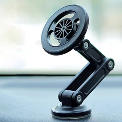 Foldable Car Phone Holder with Sturdy Suction Cup - Universal Hands - Free Stand (Black)