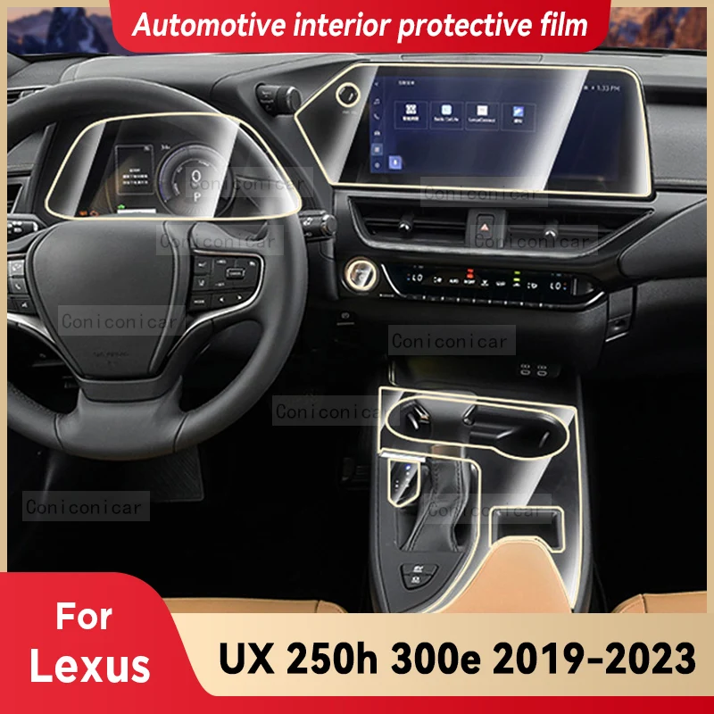

For LEXUS UX 250h 300e 2019-2023 Gearbox Panel Dashboard Navigation Automotive Interior Protective Film TPU Anti-Scratch
