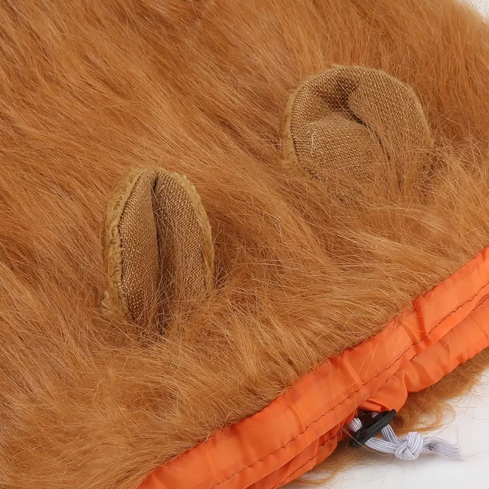 Pet Dog Cosplay Clothes Lion Mane For Dog Costumes Realistic Lion Wig For Medium To Large Dog + Ear Pet Supplies