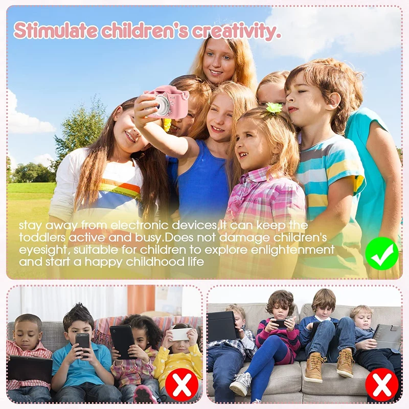 Kids Camera Toys 2000W Pixel HD Digital Video Camera Mini SLR Selfie Toy Game Educational For Children Christmas Birthday Gifts