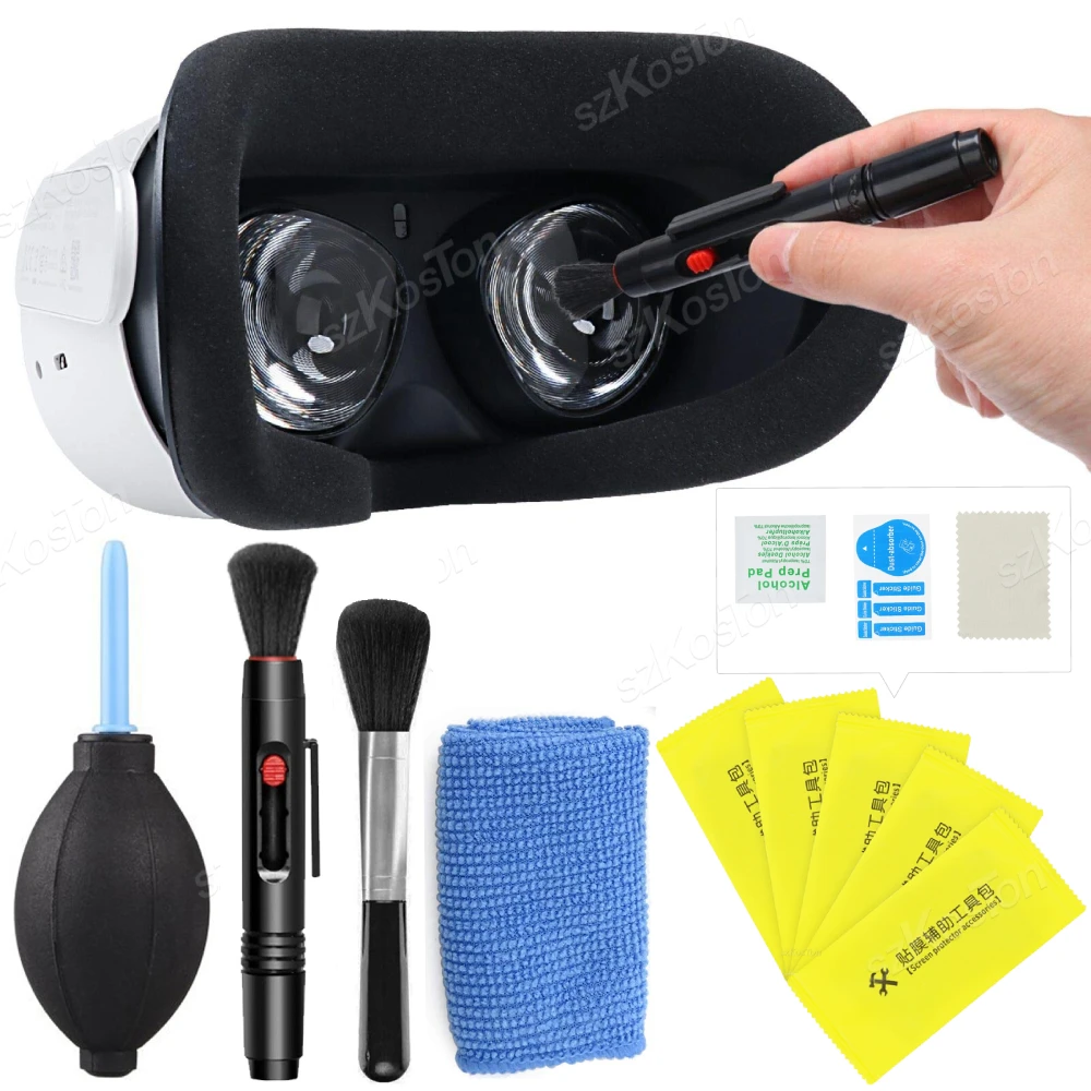 

Universal VR Headset Cleaning Kit Anti-scratch Optical Lens Cleaning Pen Compatible with Vision Pro Quest 2 Quest 3 PSVR2 Pico 4