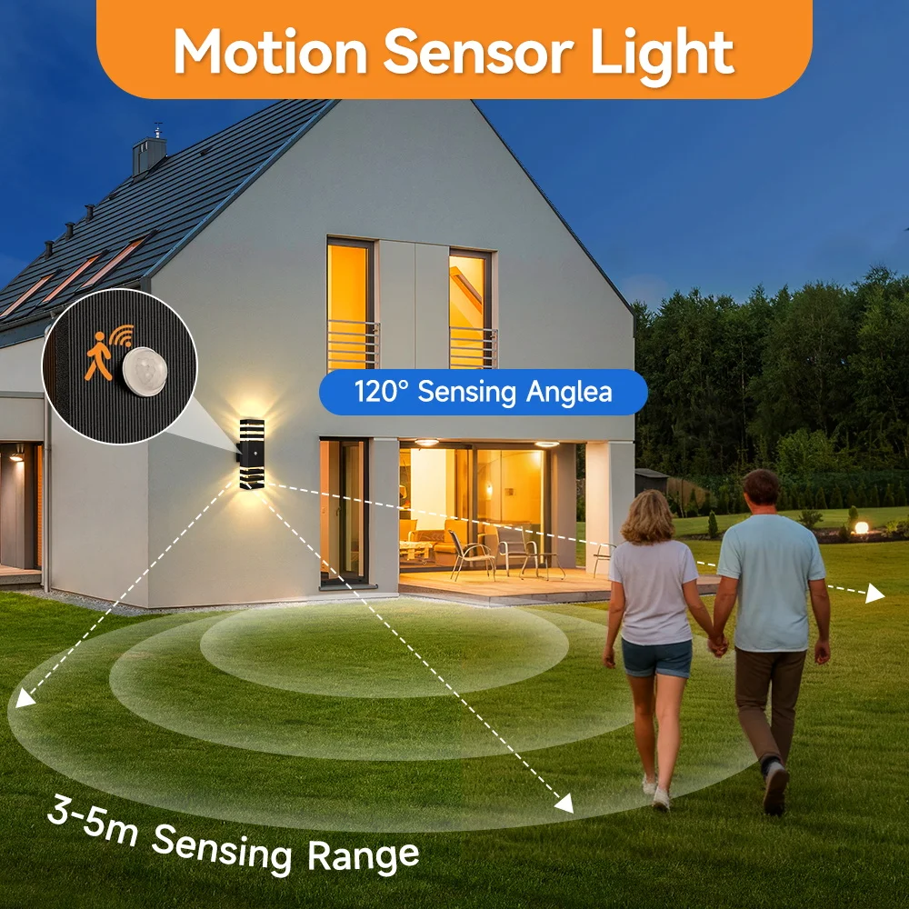 Weatherproof Motion Sensor LED Wall Sconce