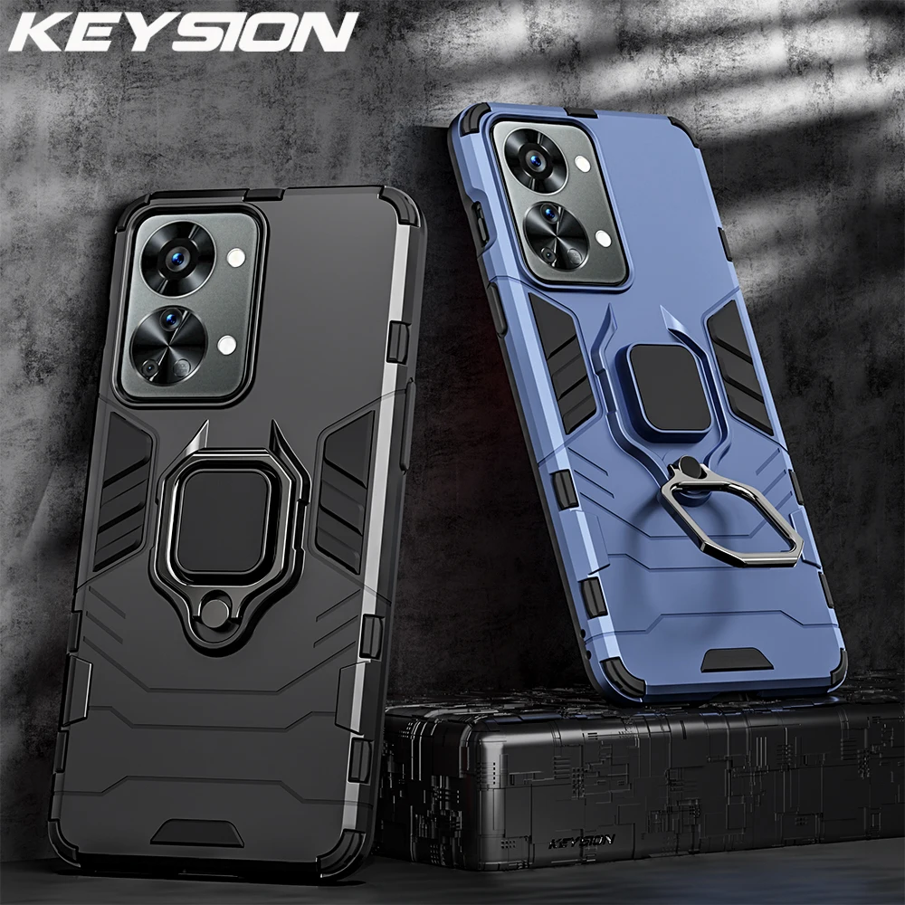 DOINK Cover Custodia Per OnePlus Nord 2T - Armor PC+TPU Antiurto Con Cavalletto, Colore Grigio
