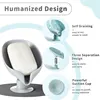 2pcs Drain Soap Holder Leaf Shape Soap Box Suction Cup Tray Drying Rack for Shower Sponge Container Kitchen Bathroom Accessories 4