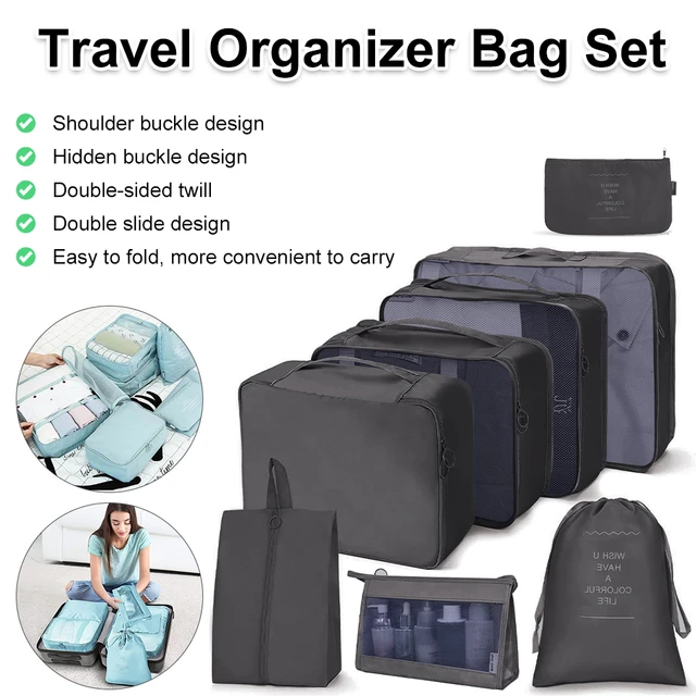 8Pcs/set Portable Travel Organizer Storage Bags Large Capacity Clothes  Underwear Cosmetic Luggage Bag Toiletries Pouch - AliExpress