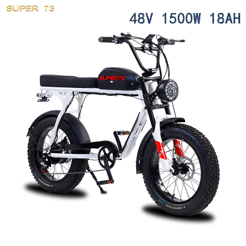 

20inch Fat Ebike 750W/1500W 18AH Hub motor Super Power Electric Ebike Retro Design 7 Speed Snow Beach ebike Men Electric Bicycle