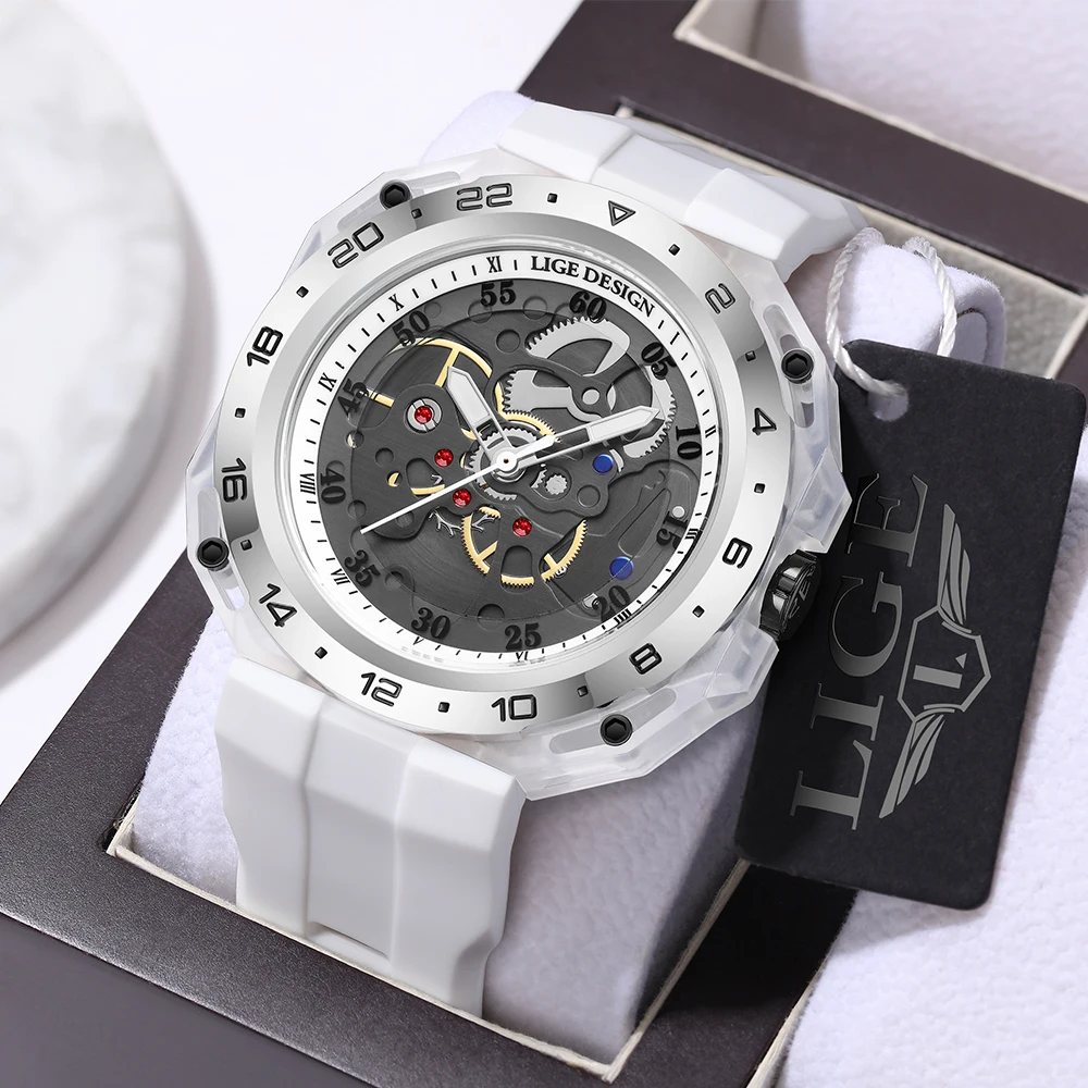 

LIGE Top Brand Men's Watches Luxury Square Quartz Wristwatch Waterproof Luminous Watch for Men Date Clock Relogios Masculino+Box