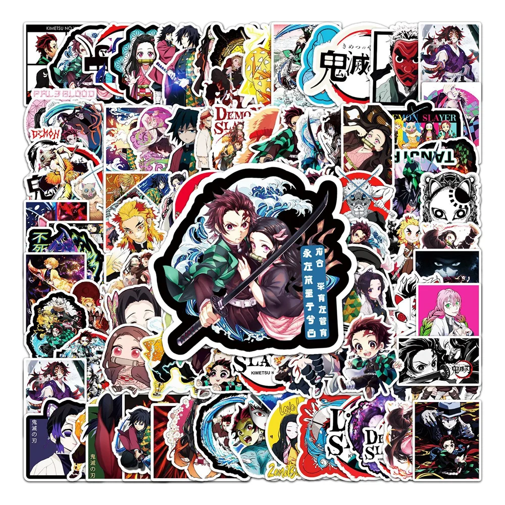 

10/30/50PCS New DIY Ghost Slayer Blade Cartoon Personality Creative Desk Cup Car Chair Decoration Waterproof Sticker Wholesale