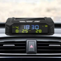 Newest Car USB Solar Charge Smart Digital Clock Calendar Time Temperature LED Display Automobile Interior Accessories Auto Start 6
