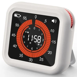 Enhanced Visual Digital Timer with Manual Knob and Magnetic Base for Versatile Home and Activity Use (WHITE)