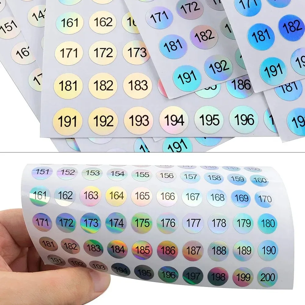 Number 1 to 1000 Laser Number Sticker Round Waterproof Nail Sticker Digital Label Nail Polish Color Gel Varnish Marking Sticker 5