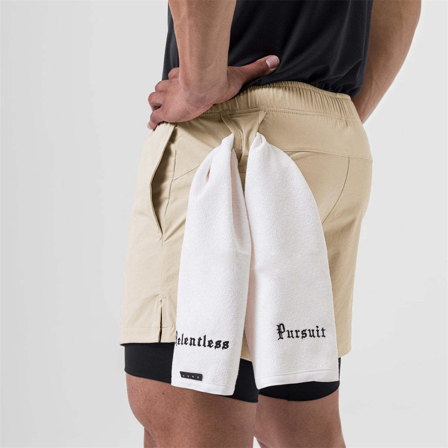 NEW 2 IN 1 Sport Running Casual Breathable Shorts Men Double-deck Jogging Quick Dry GYM Shorts Fitness Workout Men Shorts