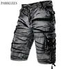Gray Camo Cargo Shorts Men Cotton Mens Short Pants Comfortable Bermuda Masculina Relaxed Fit Multi-Pocket Pantalon Corto Hombre 1