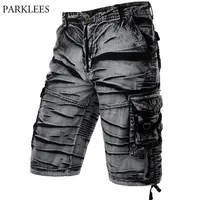 Gray Camo Cargo Shorts Men Cotton Mens Short Pants Comfortable Bermuda Masculina Relaxed Fit Multi-Pocket Pantalon Corto Hombre 1