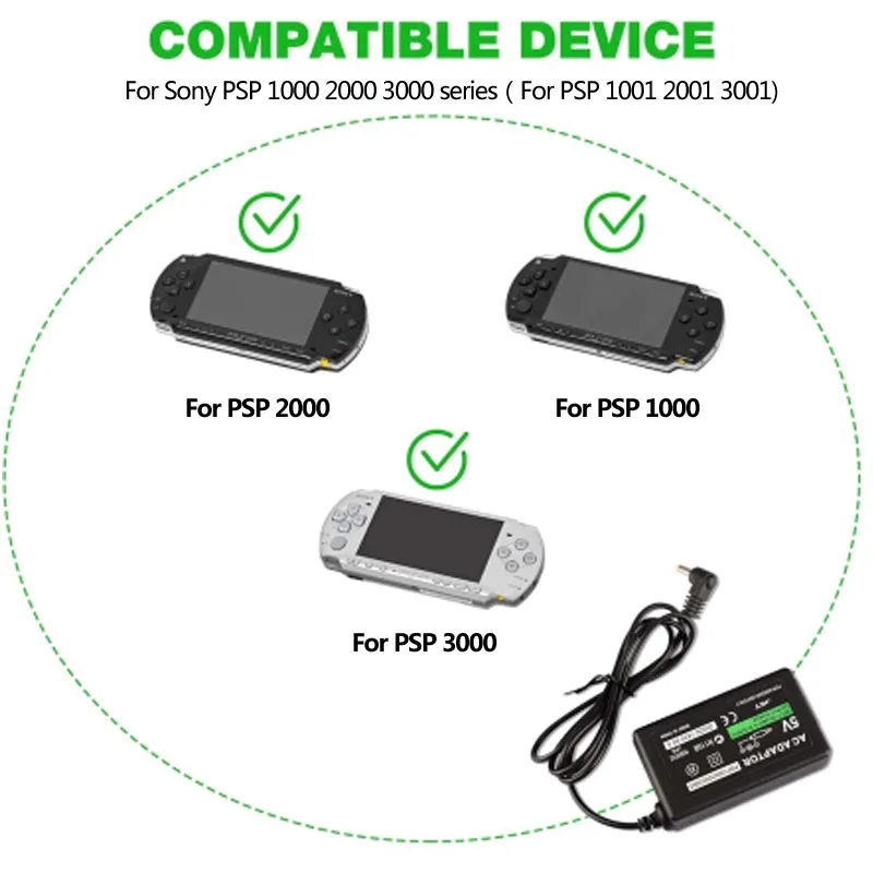 5V AC Wall Charger For Sony PSP 1000, 2000, 3000 – Home Power Adapter With Fast Shipping 6 thumbnail image