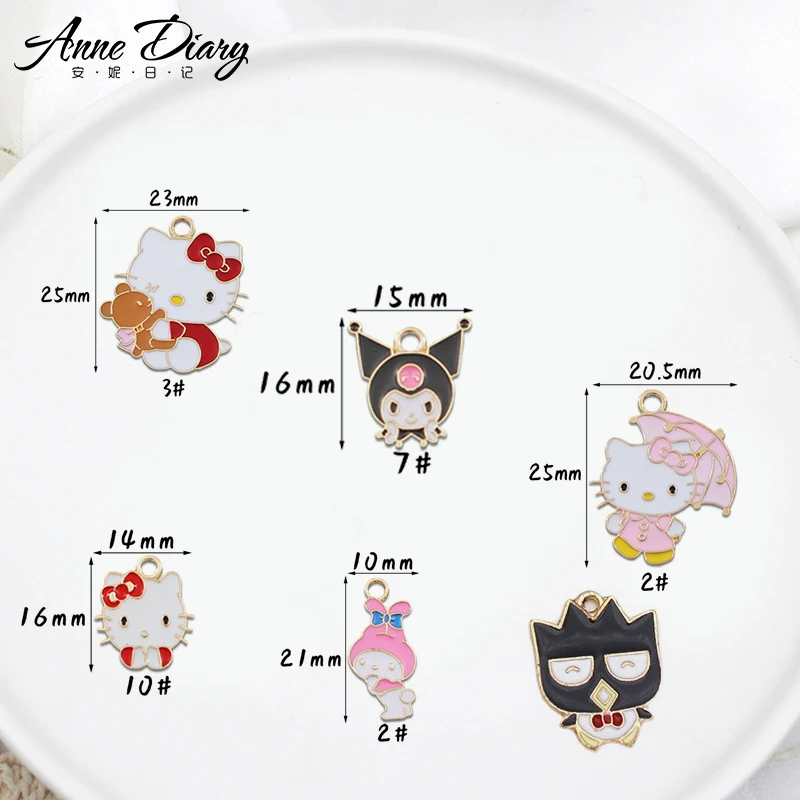 

HelloKittys Cartoon DIY Jewelry Accessories Cute Melodys Kuromies Anime Earrings Necklace Accessories Handmade Pendant Jewelry