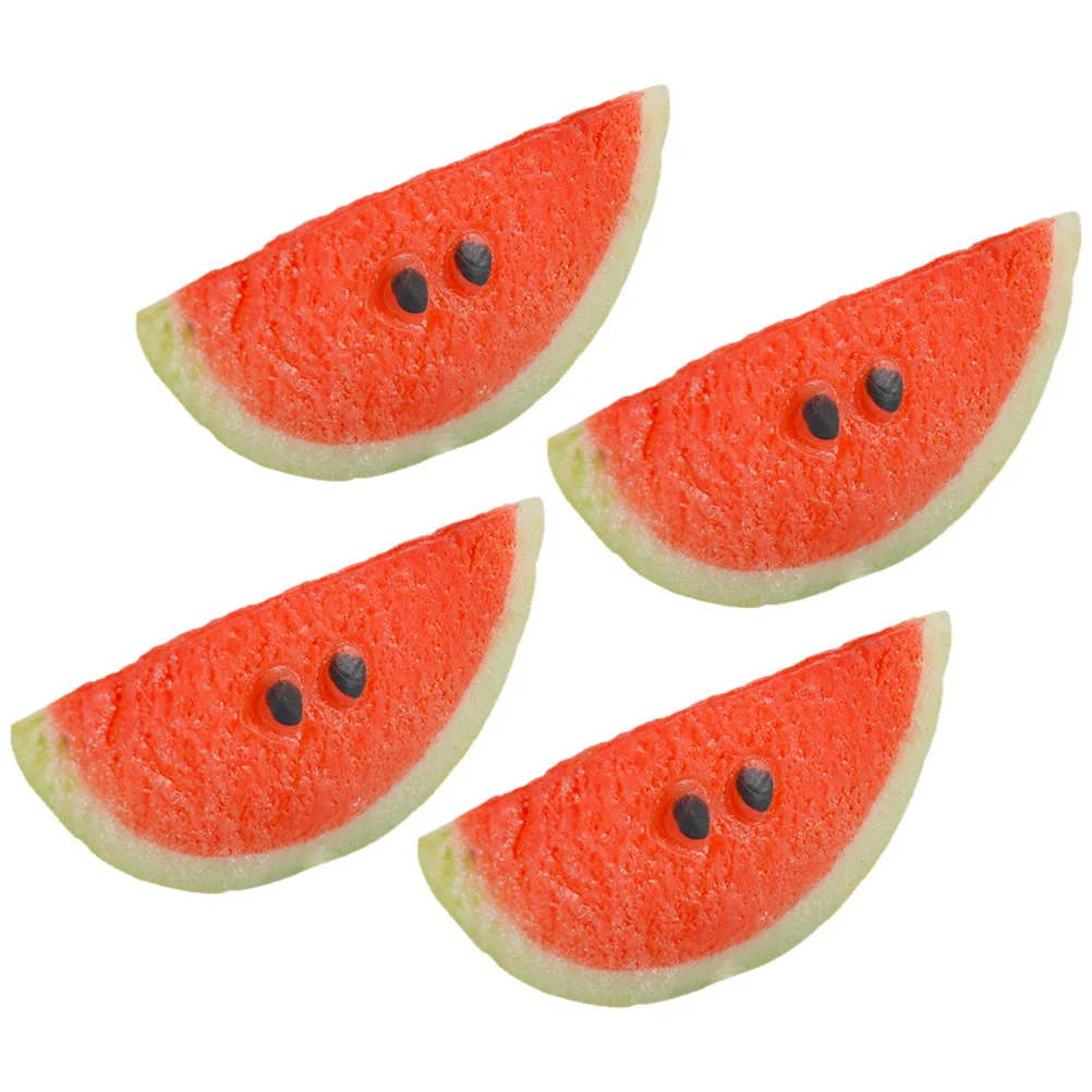 

4 Pcs Simulated Watermelon Slices Creative Model Photo Prop Lifelike Fruit Decorations Models Artificial Party Pvc Fake Student