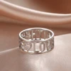 Amaxer LOVE FAITH HOPE Ring for Women Girls Stainless Steel Gold Color Fashion Rings Birthday Wedding Jewelry Gifts 6