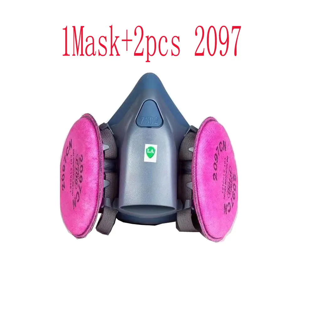 Dust Mask Gas Mask Dustproof Respirator Face Respirator Gas Respirator Half Face Respirator Mask 7502 Respirator Mask Protective Mask Industry Painting Spray Dust Gas With 501 5N11 6001CN Chemcial Half Face