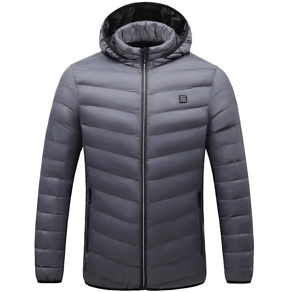 Fashion Men Jacket Intelligent Fever USB Winter Outdoor Electric Heating Warm Sprots Thermal Coat Clothing Heatable Cotton